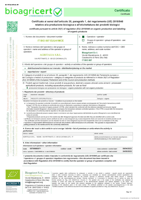 Certificato Bio Agritalia